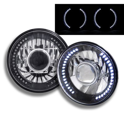 Plymouth Duster 1972-1976 7 Inch LED Black Chrome Sealed Beam Projector Headlight Conversion