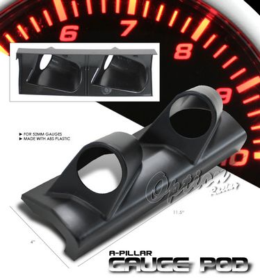 Universal Black Dual Gauge A-Pillar Pod