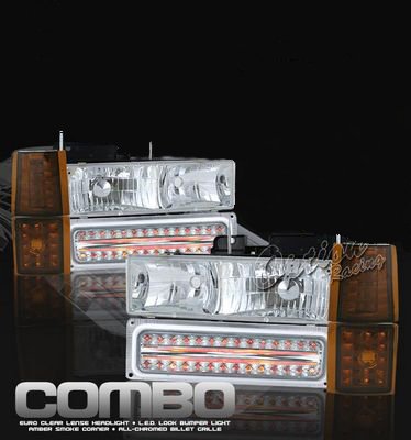 GMC Sierra 3500 1994-1998 Clear Headlights and Smoked Corner Lights