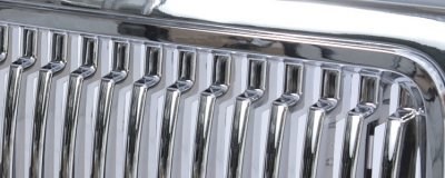Chevy Silverado 1994-1998 Chrome Vertical Grille and Clear Euro Headlights Set