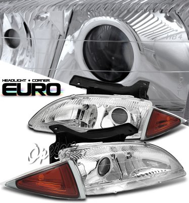 Chevy Cavalier 1995-1999 Clear Projector Headlights and Corner Lights Set