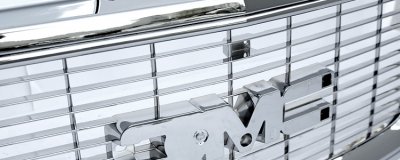 GMC Suburban 1994-1998 Chrome Grille and Clear Euro Headlights Set