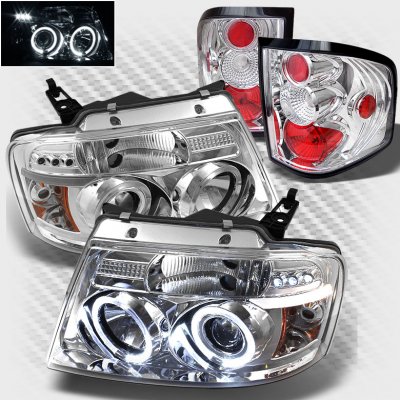 Ford F150 Flareside 2004-2006 Chrome Halo Projector Headlights and Tail Lights