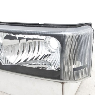 Chevy Silverado 2003-2006 Black Clear Headlights and Bumper Lights