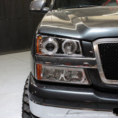 Chevy Silverado 3500 2003-2006 Clear Halo Projector Headlights and Bumper Lights