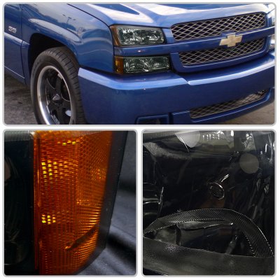 Chevy Silverado 2500 2003-2004 Smoked Euro Headlights and Bumper Lights