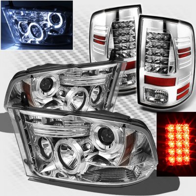 Dodge Ram 3500 2010-2018 Chrome Projector Headlights and LED Tail Lights