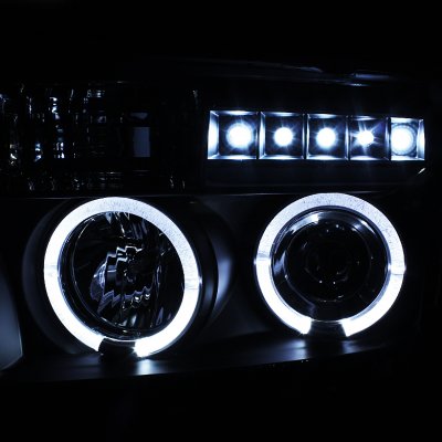 Toyota Sequoia 2008-2013 Black Halo Projector Headlights and LED Daytime Running Lights
