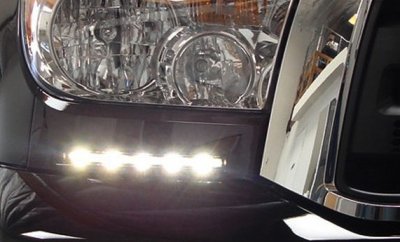 Toyota Sequoia 2008-2013 Black Halo Projector Headlights and LED Daytime Running Lights