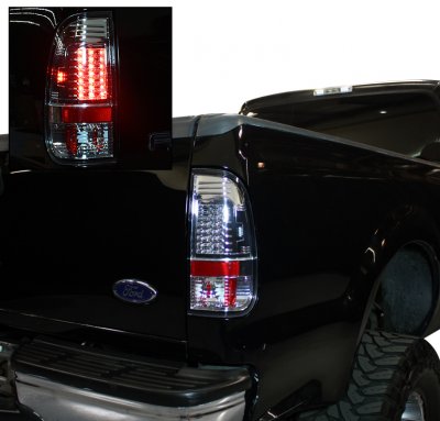 Ford F250 Super Duty 1999-2004 Chrome CCFL Halo Headlights and LED Tail Lights