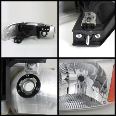 GMC Yukon XL 2000-2006 Clear Euro Headlights and LED Bumper Lights