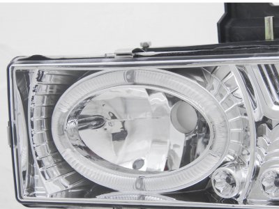 GMC Suburban 1994-1999 Clear Halo Headlights and Bumper Lights