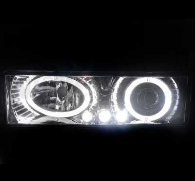 GMC Suburban 1994-1999 Clear Halo Headlights and Bumper Lights
