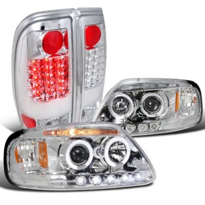 Ford Expedition 1997-2002 Chrome Halo Projector Headlights and LED Tail Lights