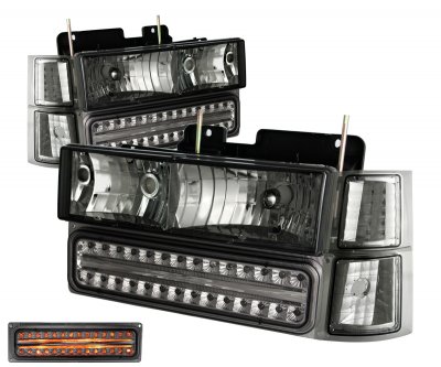 Chevy Silverado 1994-1998 Smoked Headlights and Bumper Lights