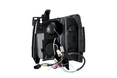 Chevy Silverado 2007-2013 Black Headlights CCFL Halo and LED Tail Lights