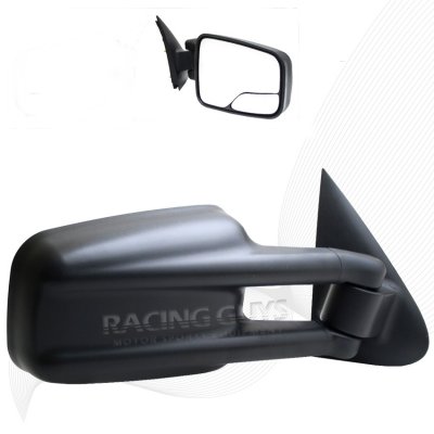 GMC Sierra 2003-2006 Right Passenger Side Black Manual Towing Mirrors