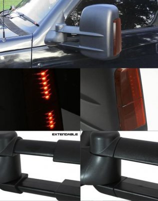 Chevy Suburban 1992-1999 Towing Mirrors Manual LED Signal Lights
