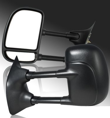 Kool Vue Tow Mirror Set For 1999-2007 Ford F-350 Super Duty – Left & Right, Extendable, Textured Black