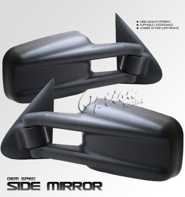 GMC Sierra 1999-2002 Black Manual Extendable Towing Mirrors