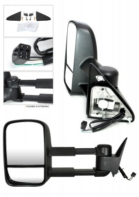 Chevy 1500 Pickup 1988-1998 Black Power Heated Towing Mirrors