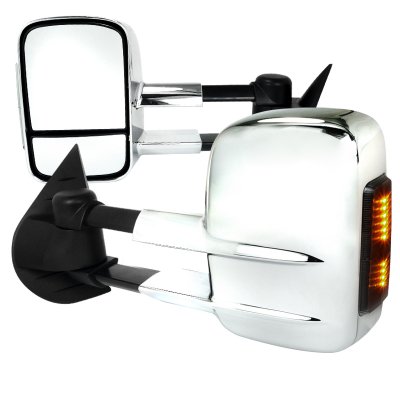 Chevy Suburban 2007-2014 Towing Mirrors Power Heated Chrome LED Signal Lights