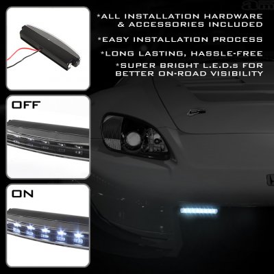 Black LED DRL Daytime Running Lights