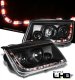 VW Jetta 1999-2004 Black Projector Headlights with LED DRL