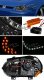 VW Golf 1999-2005 Black Projector Headlights with LED Daytime Running Lights