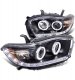 Toyota Highlander 2008-2010 Black Halo Projector Headlights with LED