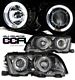 BMW E46 Sedan 3 Series 1999-2001 Smoked Dual CCFL Halo Projector Headlights
