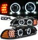 BMW E39 5 Series 1997-2003 Black CCFL Halo Projector Headlights with LED