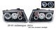 VW Jetta 1999-2004 Black Dual Halo Projector Headlights