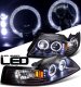 Ford Mustang 1999-2004 Black Halo Projector Headlights with LED