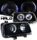 VW Jetta 1993-1998 Black Dual Halo Projector Headlights