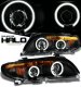 BMW E46 Sedan 3 Series 2002-2005 Black Dual Halo Projector Headlights