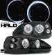 Honda Civic 1999-2000 Black Dual Halo Projector Headlights