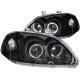 Honda Civic 1996-1998 Black Projector Headlights with Halo