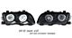 BMW E46 Sedan 3 Series 1999-2001 Black Dual CCFL Halo Projector Headlights