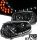 VW Golf 1999-2005 Black Projector Headlights with LED Daytime Running Lights