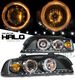 BMW E39 5 Series 1997-2003 Black Dual Halo Projector Headlights with LED