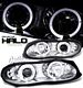 Chevy Camaro 1998-2002 Clear Dual Halo Projector Headlights with Integrated LED