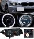BMW E46 Projector Headlights 2002-2005 3 Series Sedan Dual Halo Black