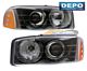 GMC Sierra Denali 2002-2006 Depo Black Projector Headlights