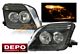 Honda Prelude 1997-2001 Depo Black Projector Headlights