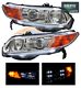 Honda Civic Coupe 2006-2011 Depo Clear Projector Headlights with Integrated LED