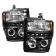 Ford F250 Super Duty 2008-2010 Black CCFL Halo Projector Headlights