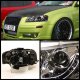 Audi A3 2006-2008 Clear Projector Headlights with LED Daytime Running Lights