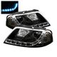 VW Passat 2001-2005 Black Projector Headlights with LED Daytime Running Lights