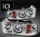 Dodge Ram 2500 Sport 1999-2002 Clear Halo Projector Headlights with LED